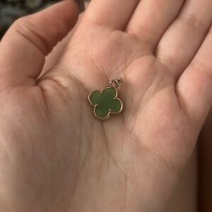 Green four leaf clover charm